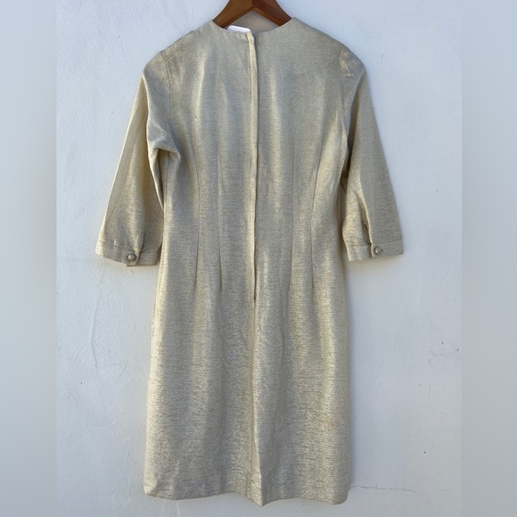 60s Metallic Threaded Faux Button Mini Dress - Picture 7 of 17